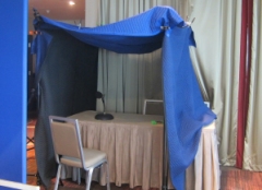 The improvised sound booth used to record the narration.