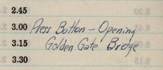 "Press Button - Opening Golden Gate Bridge"